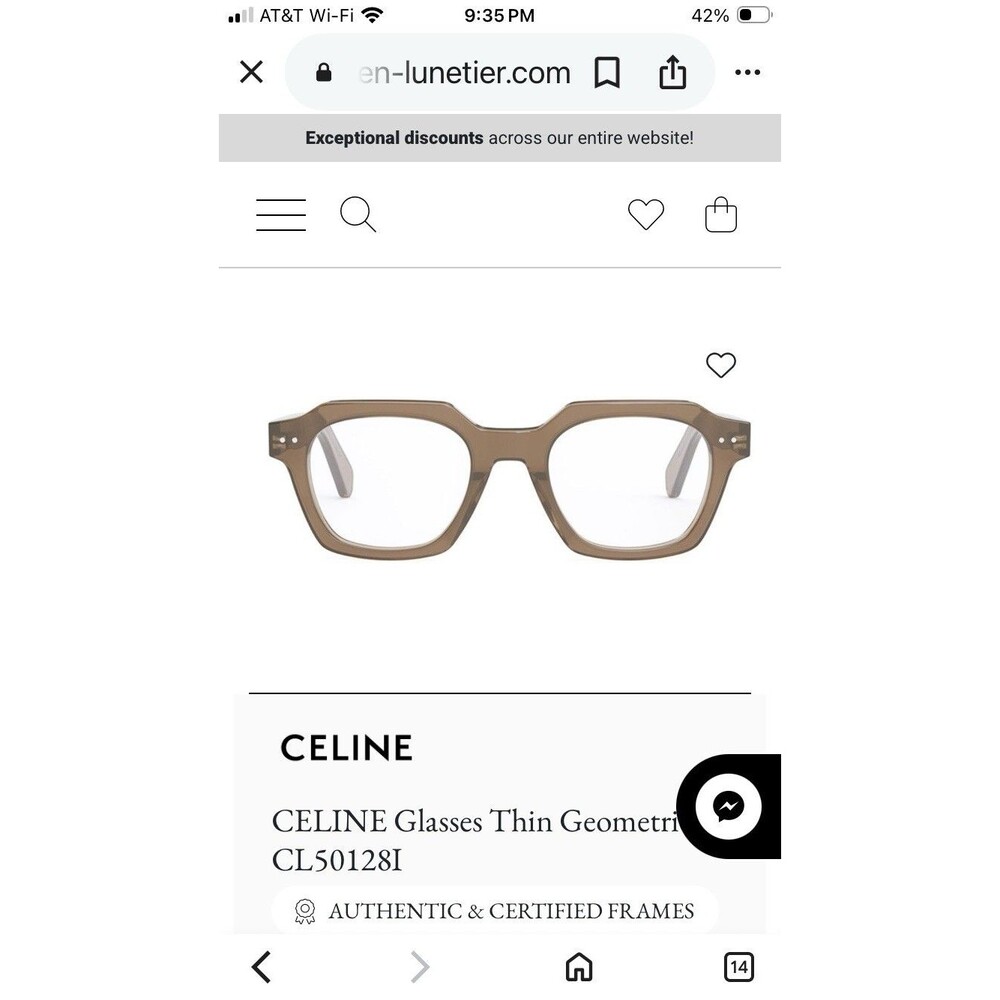 Celine C1501281 Eyeglasses Tortoiseshell Geometric & Case NEW box Eye Glasses - Picture 10 of 10